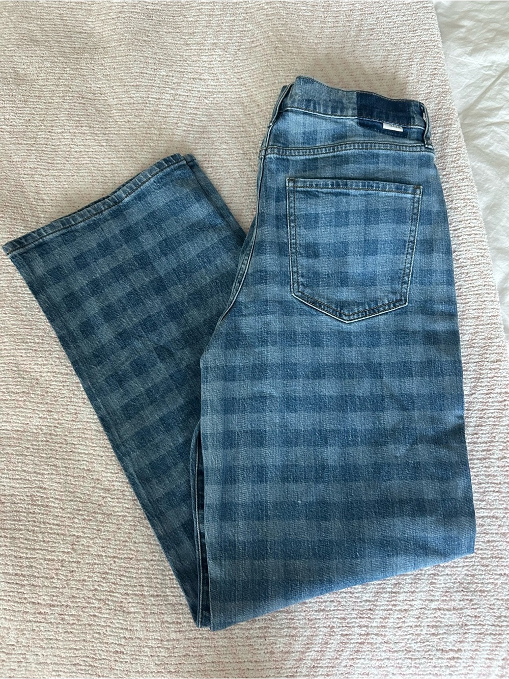 Blue Plaid Jeans